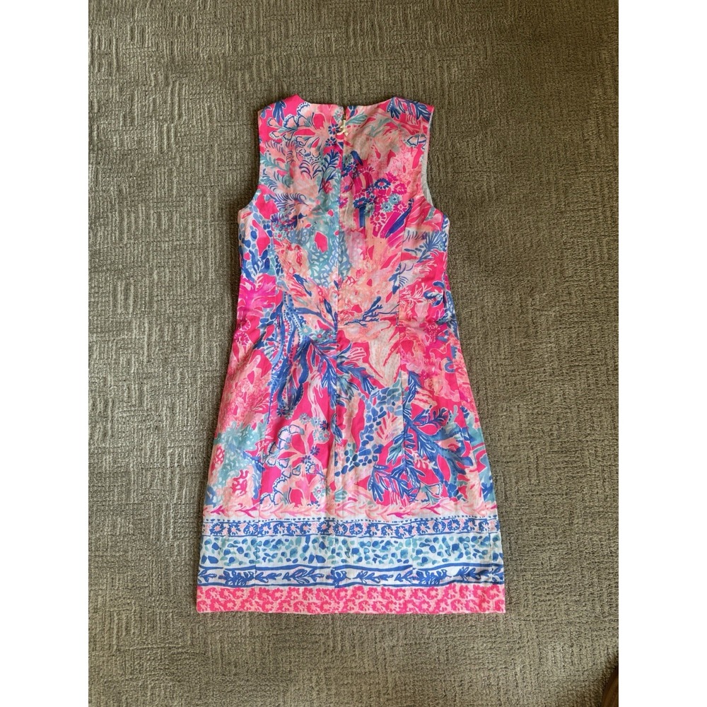 Lilly Pulitzer Mila Shift Aquadesiac size 00 Pink Blue Beachy Southern Wedding‎